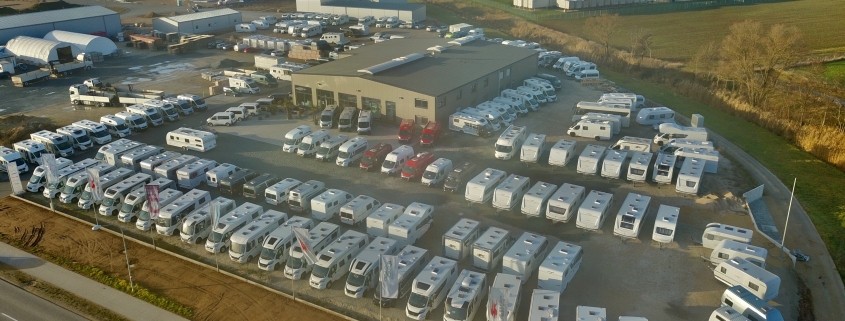 Drohnenbild Wohnmobile Erlangen